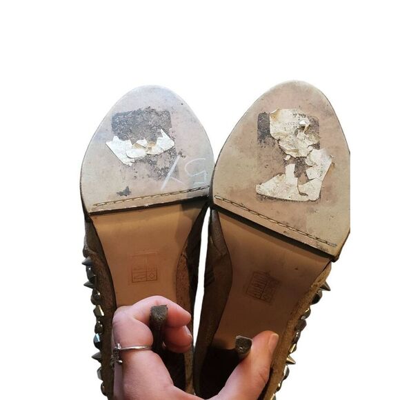 Jeffrey Campbell Ibiza Last Booties Women's 6.5 Tan Carnegie Studded Stilleto - Picture 4 of 6